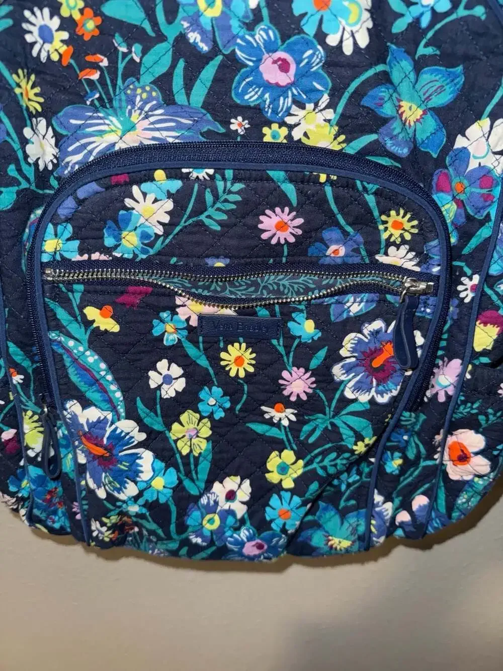 Vera Bradley Quilted Campus Backpack in Moonlight Garden Floral Pattern